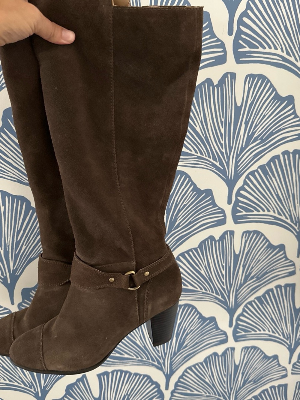 Giani Bernini Brown Suede Knee-High Heel Boots